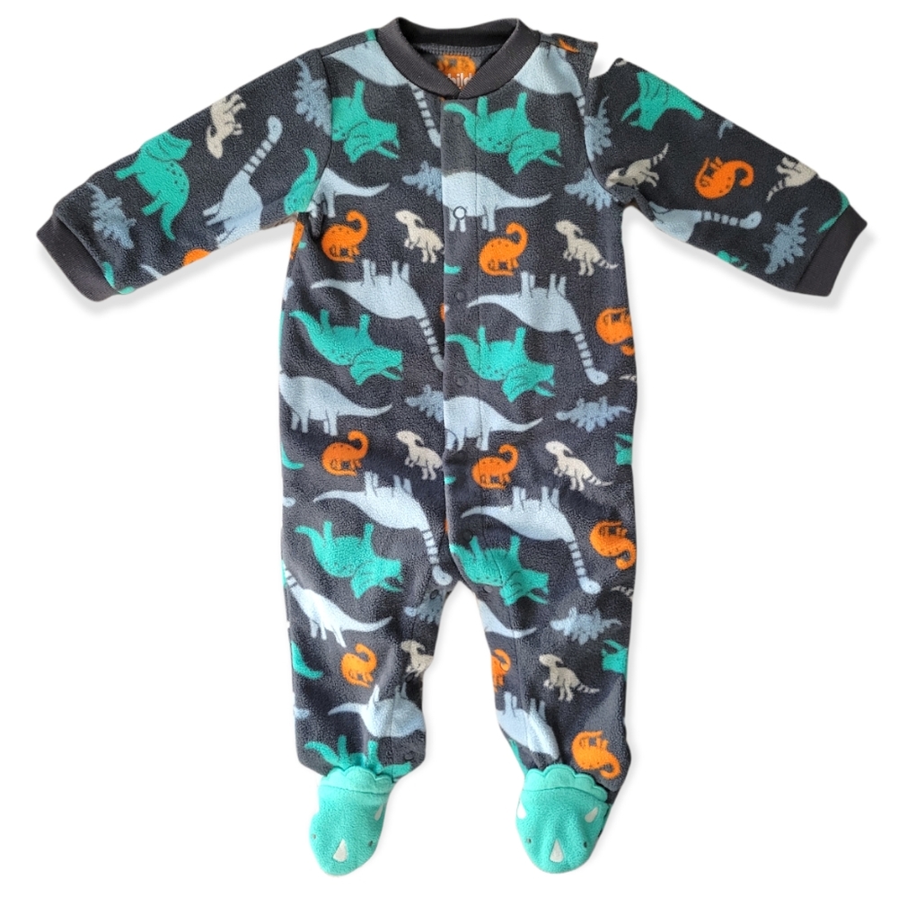 💥4/$25 Child Of Mine By Carter's Dinosaur Footies Size 3-6m